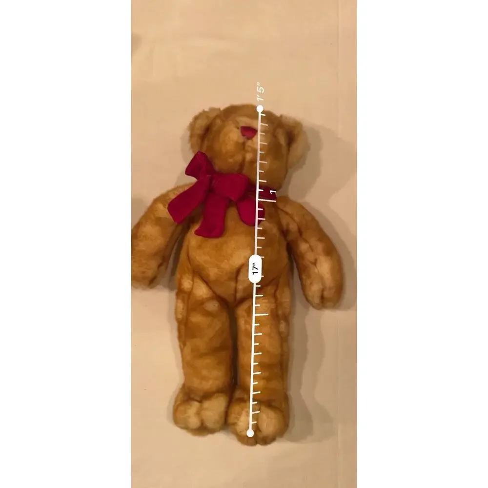 Brown Teddy Bear Plush Dan Dee Collectors Choice Red Bowtie Heart Love Valentine